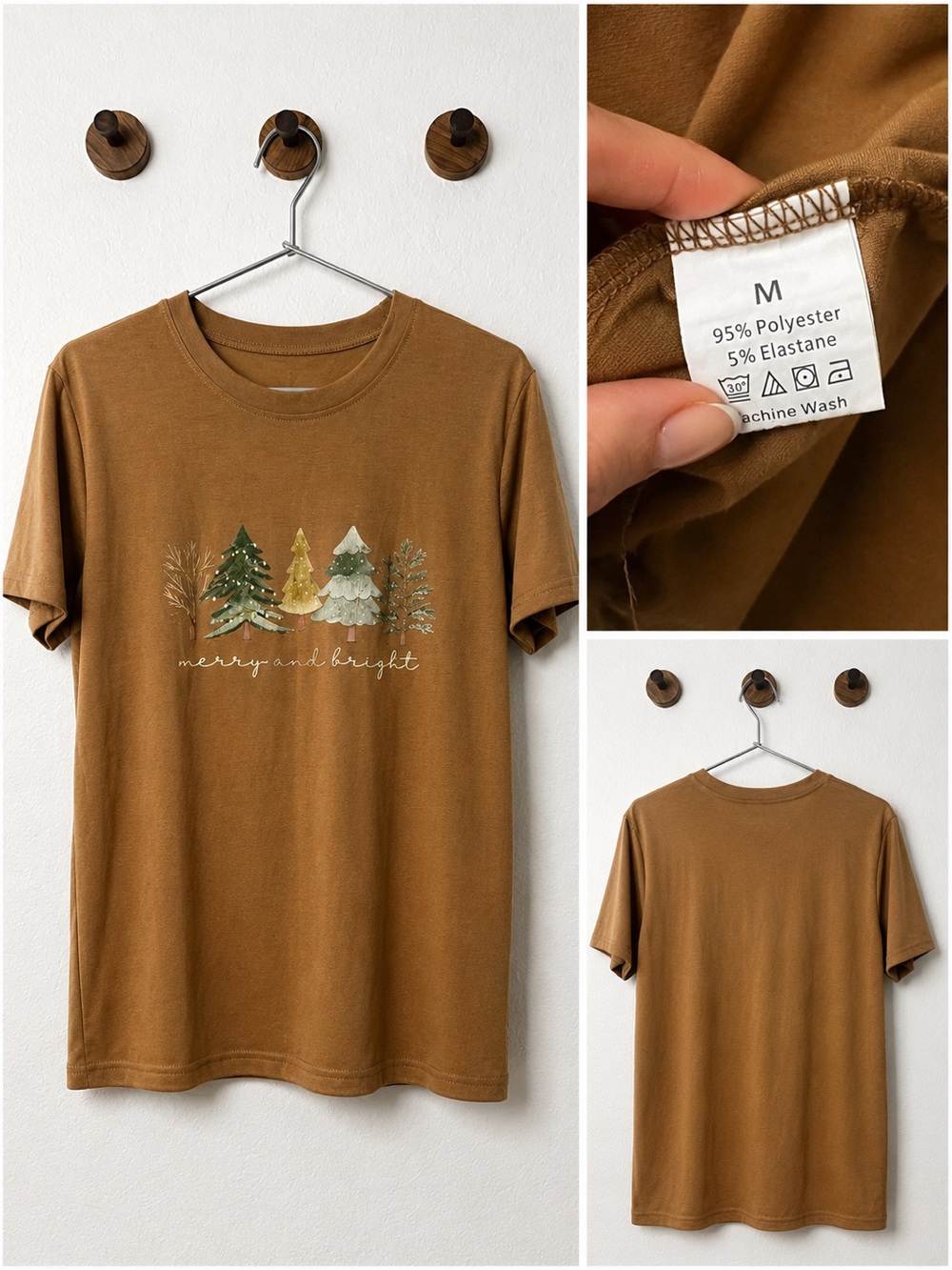 Amazon Brown 'Merry and Bright' Holiday Graphic Tee